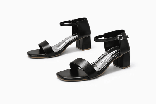 Classic Black Block Heel Sandals for Womenq PYAL.SHOP
