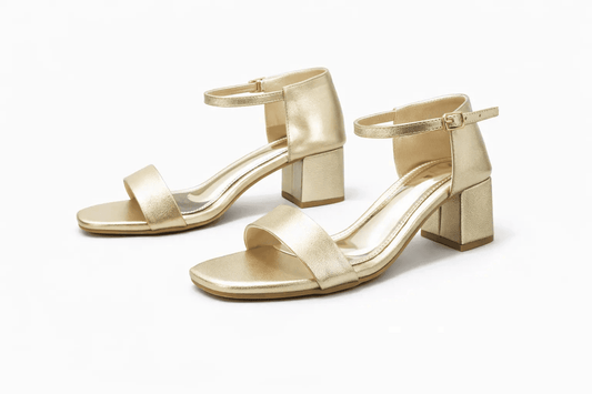 Luxury Gold Block Heel Sandals for Women PYAL.SHOP