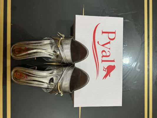 Elegant Grey Block Heel Slip-On Sandals for Women PYAL.SHOP